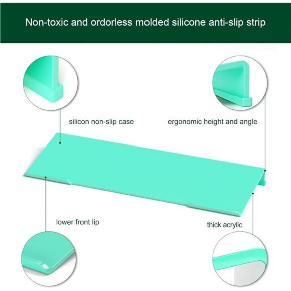 Ergonomic acrylic keyboard stand green computer desk riser typing wrist support - Picture 6 of 7